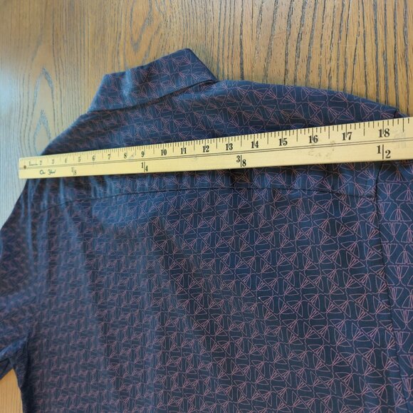 Ted Baker London Men’s Shirt 4 Sz L Blue Pink Matlock Moth print Button Front - Picture 12 of 15